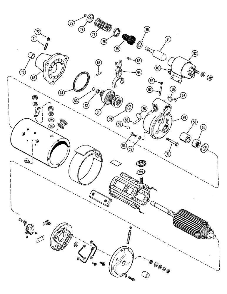 Схема запчастей Case 680CK - (062) - A59217 STARTING MOTOR, (267B) DIESEL ENGINE (55) - ELECTRICAL SYSTEMS