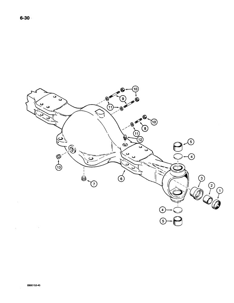 Схема запчастей Case 1085C - (6-30) - FRONT STEERING AXLE, HOUSING (06) - POWER TRAIN