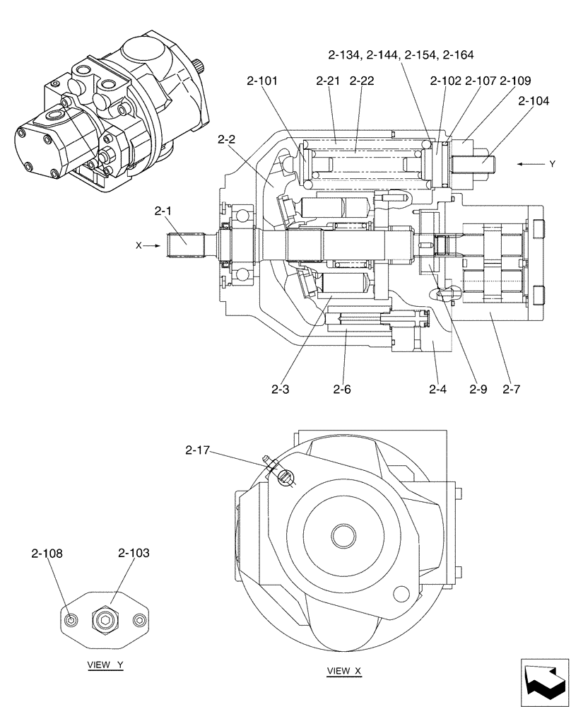 Схема запчастей Case CX50B - (01-021[02]) - POWER TAKE-OFF ASSY, COOLER (35) - HYDRAULIC SYSTEMS