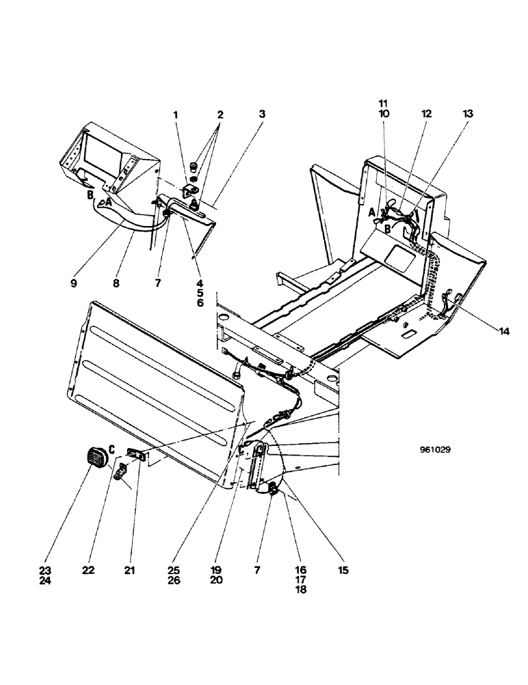 Схема запчастей Case 580G - (518) - REAR FOG LIGHT - AXIAL BACKHOE WITH A CAB (09) - CHASSIS/ATTACHMENTS