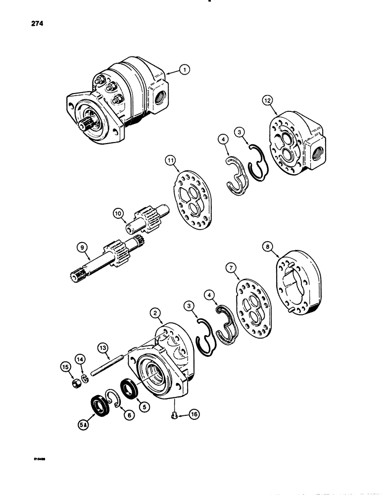 Схема запчастей Case 780B - (274) - D127914 FRONT MOUNTED HYDRAULIC PUMP (08) - HYDRAULICS