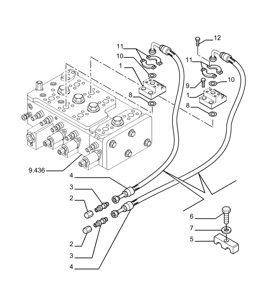 Схема запчастей Case 1850K - (3.471[01]) - PIPING - HYDRAULIC TILT (07) - HYDRAULIC SYSTEM/FRAME