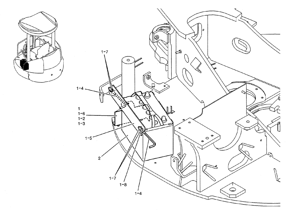 Схема запчастей Case CX27B PV13 - (01-074) - BATTERY INSTAL (05) - SUPERSTRUCTURE