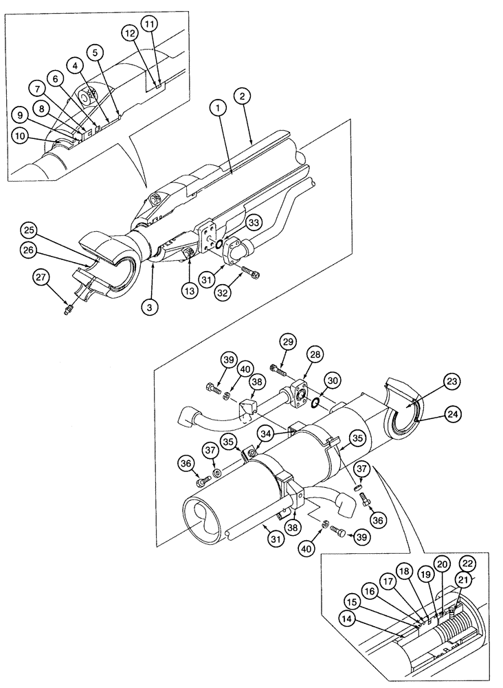 Схема запчастей Case 9050 - (8-87A) - BUCKET CYLINDER, HEAVY DUTY OPTION (08) - HYDRAULICS