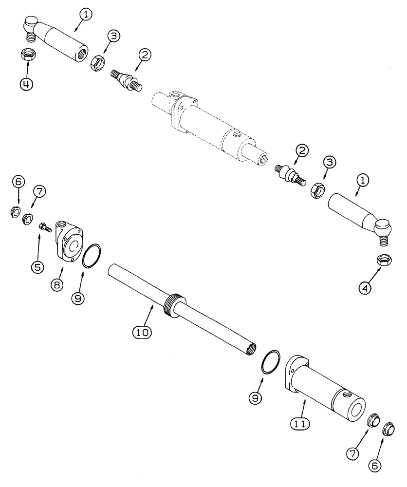 Схема запчастей Case 460 - (6-40) - FRONT AXLE ASSEMBLIES, 115816A1, 139021A1 AND 195520A1, STEERING CYLINDER MOUNTING AND ASSEMBLY (06) - POWER TRAIN