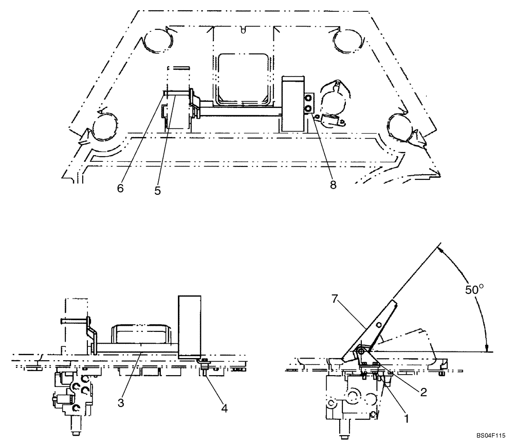 Схема запчастей Case 721D - (07-02) - BRAKE PEDALS (07) - BRAKES