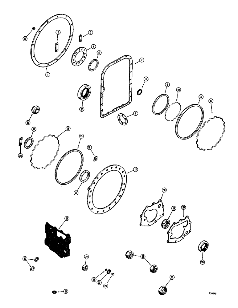 Схема запчастей Case 400C - (118) - POWERSHIFT TRANSMISSION, TRANSMISSION OVERHAUL KIT (06) - POWER TRAIN