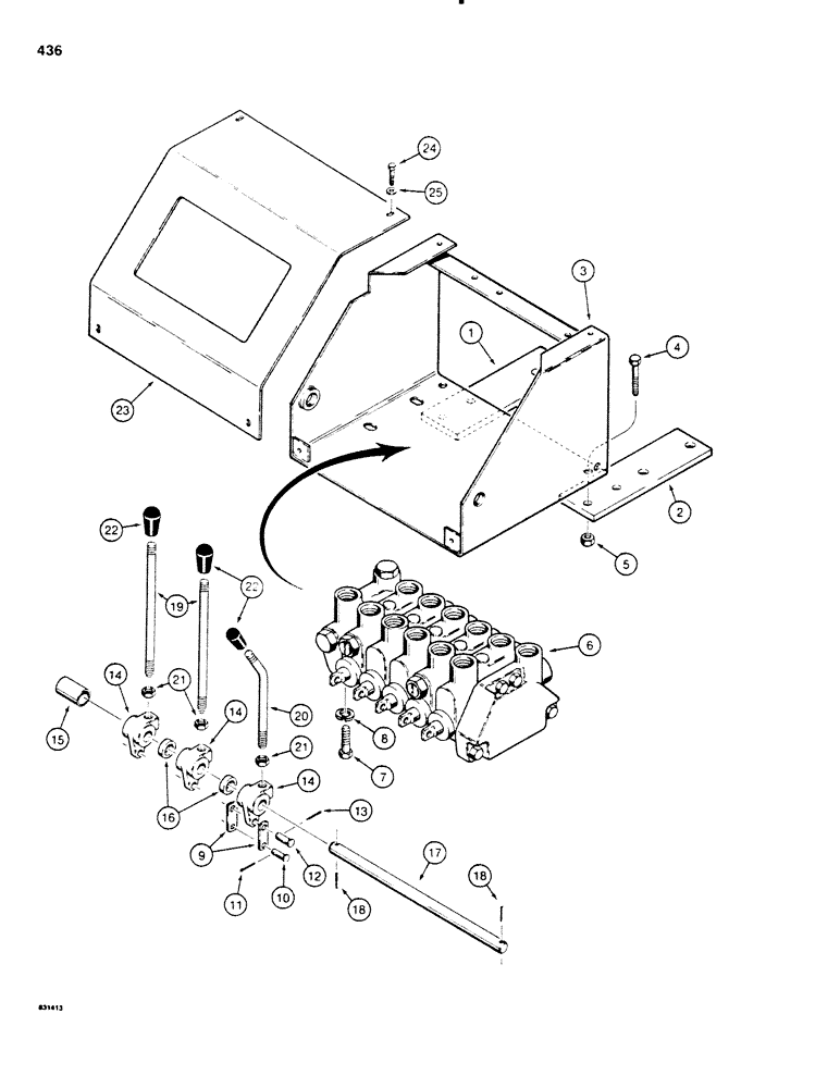 Схема запчастей Case SD100 - (436) - H560292 BACKHOE VALVE MOUNTING AND CONTROLS (35) - HYDRAULIC SYSTEMS