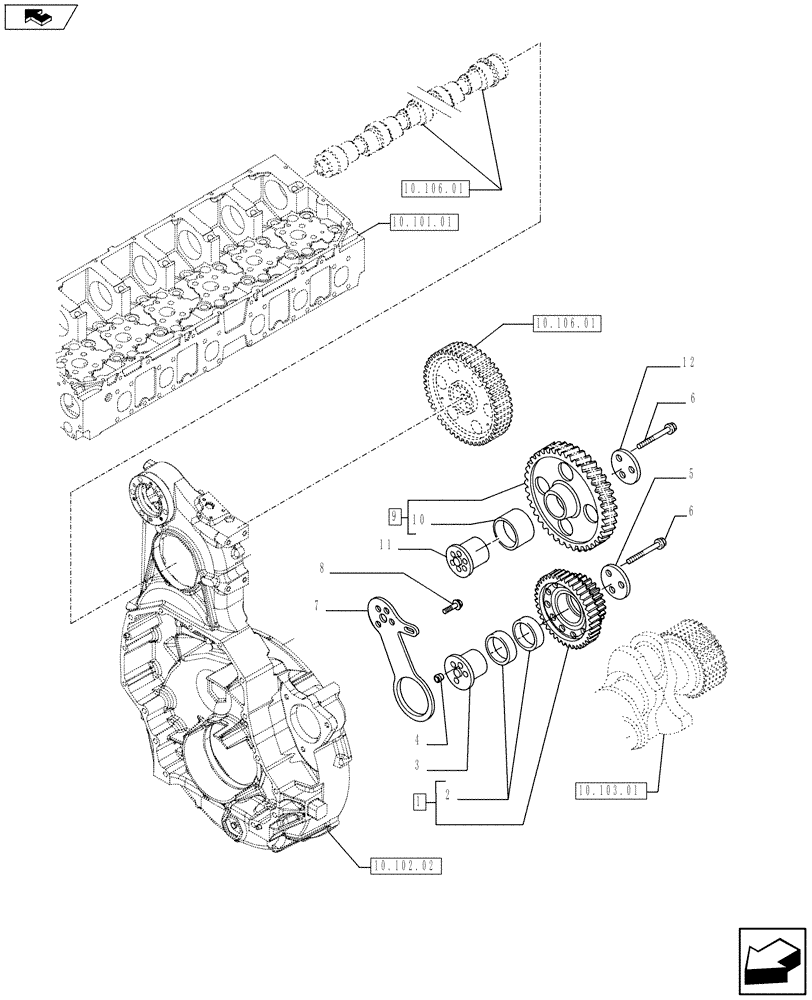 Схема запчастей Case F2CFE614A A013 - (10.106.05) - PULLEY - CRANHSHAFT (504248440) (01) - ENGINE