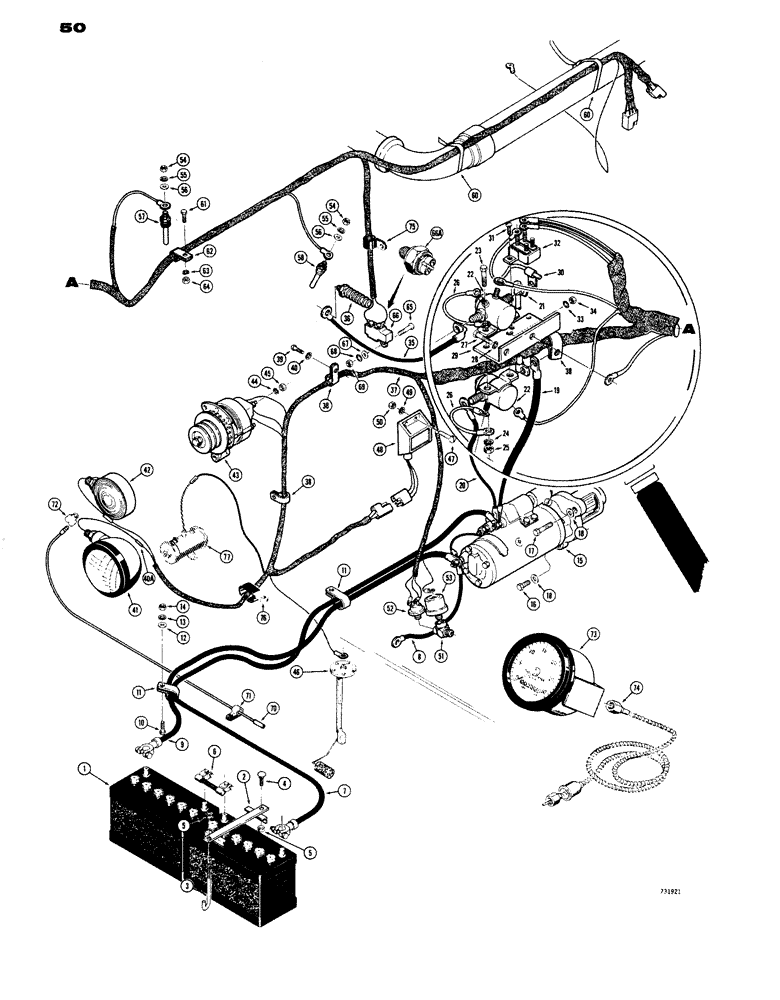 Схема запчастей Case W14 - (050) - ELECTRICAL SYSTEM (REAR HARNESS), MODELS WITHOUT INSTRUMENT CLUSTER (04) - ELECTRICAL SYSTEMS