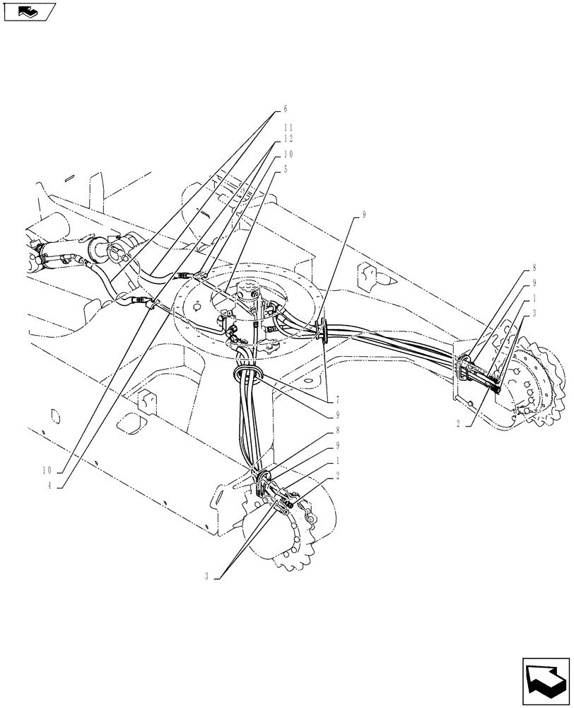 Схема запчастей Case CX55BMSR - (02-012[00]) - HYD LINES, LOW (35) - HYDRAULIC SYSTEMS