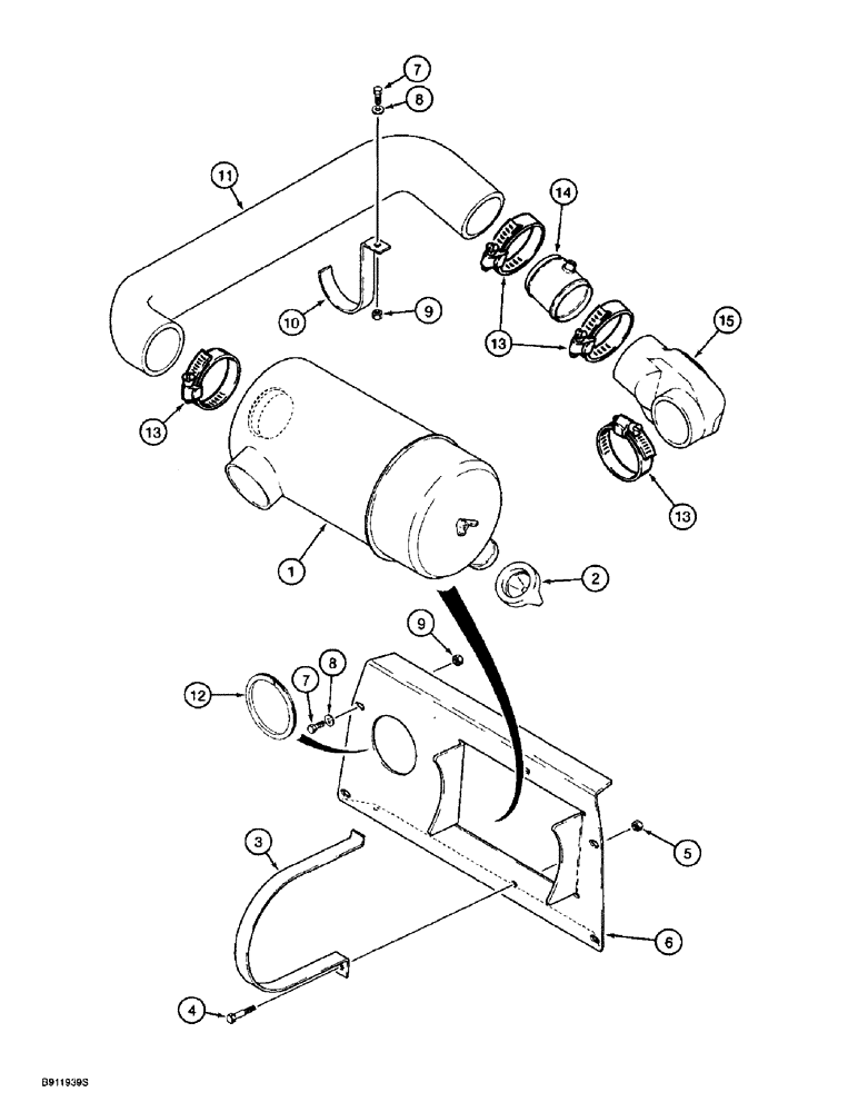 Схема запчастей Case 860 - (2-06) - AIR CLEANER AND AIR INTAKE (02) - ENGINE