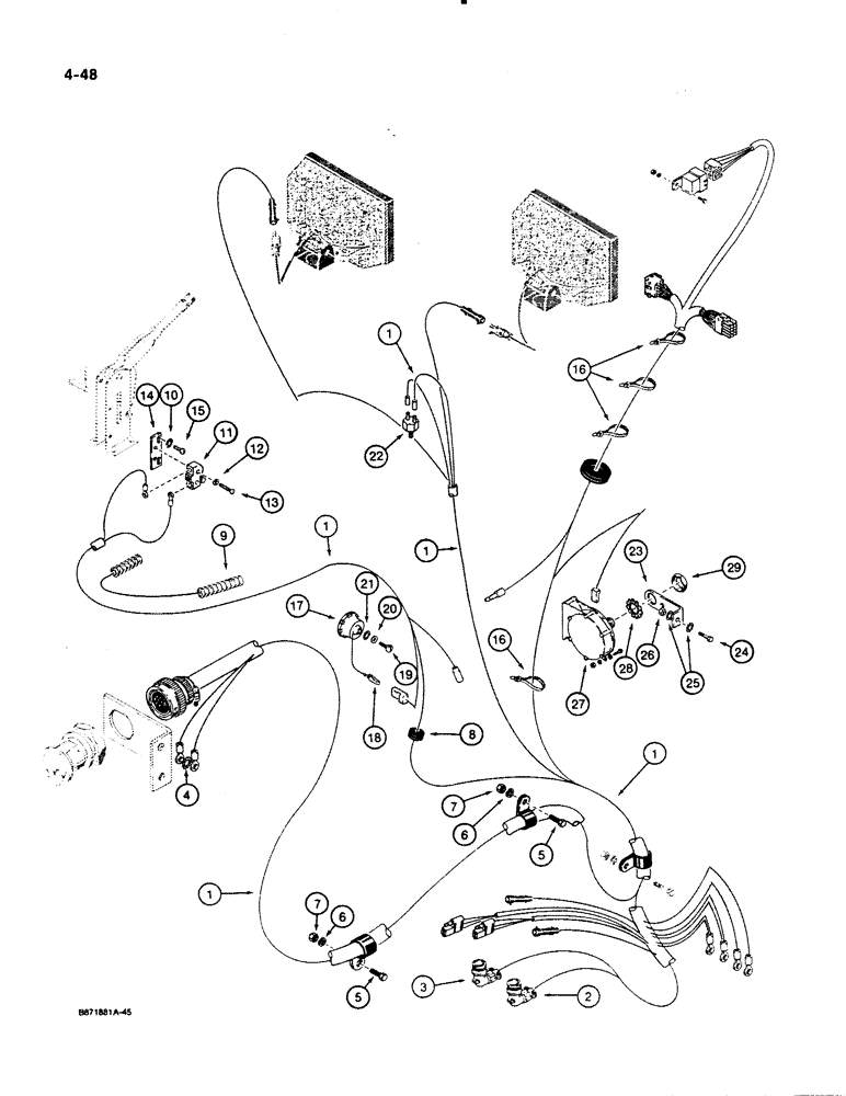 Схема запчастей Case W11B - (4-048) - FRONT ELECTRICAL HARNESS, P.I.N. 9164337 AND AFTER (04) - ELECTRICAL SYSTEMS