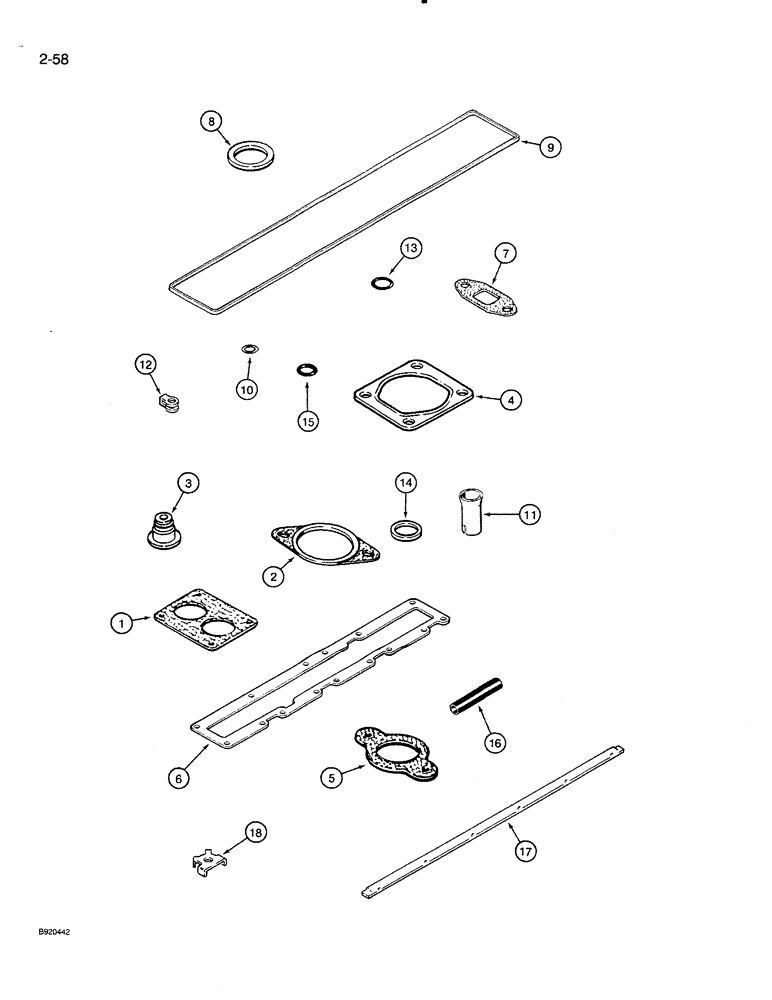 Схема запчастей Case 821 - (2-058) - VALVE GRIND GASKET KITS 6T-830 ENGINE PRIOR TO ENGINE SERIAL NO 44887830 (02) - ENGINE