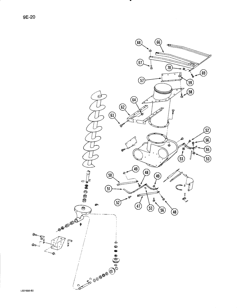 Схема запчастей Case IH 1670 - (9E-20) - LOWER GRAIN TANK UNLOADER, (CONT) (17) - GRAIN TANK & UNLOADER