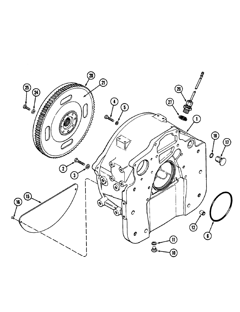 Схема запчастей Case IH 2096 - (2-032) - FLYWHEEL AND HOUSING, 6TA-590 DIESEL ENGINE (02) - ENGINE