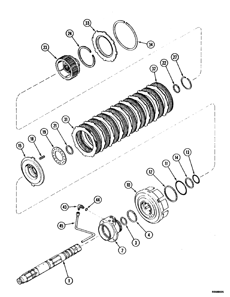 Схема запчастей Case IH MX200 - (6-040) - RANGE TRANSMISSION, MASTER CLUTCH (06) - POWER TRAIN