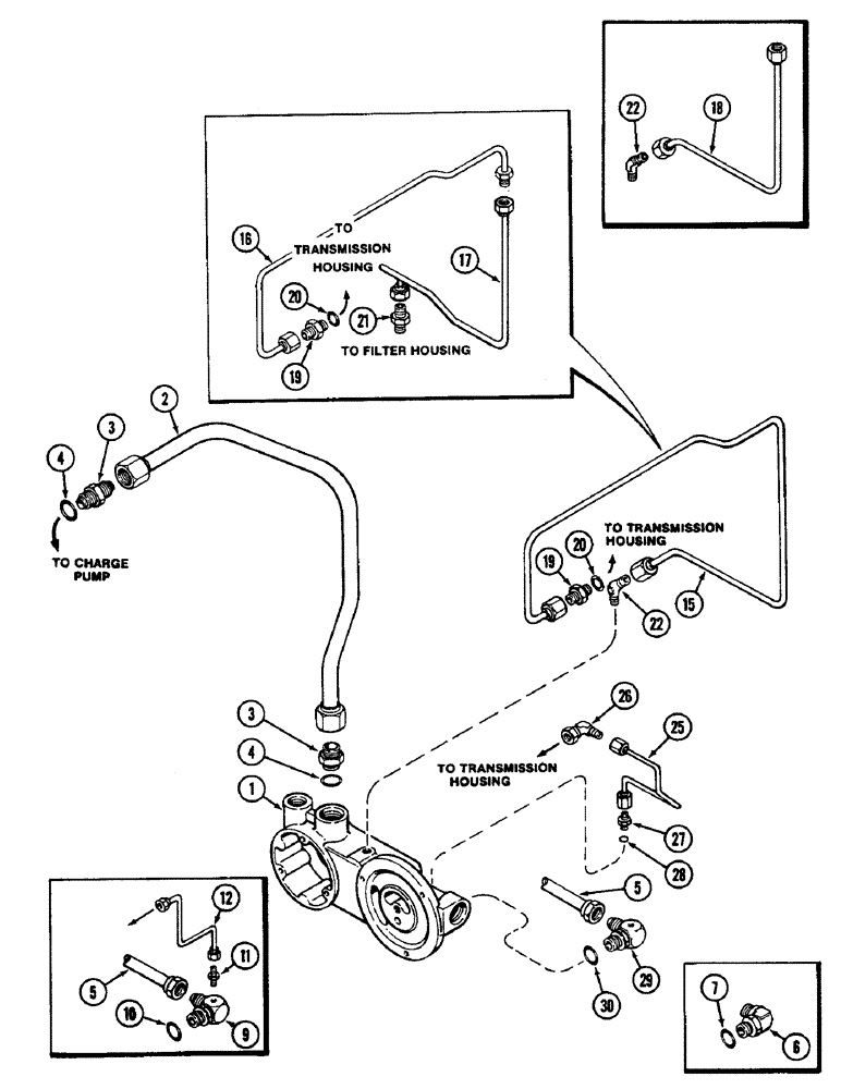 Схема запчастей Case IH 2090 - (8-370) - HYDRAULICS, TRANSMISSION LUBE TUBES, WITH MECHANICAL SHIFT (08) - HYDRAULICS