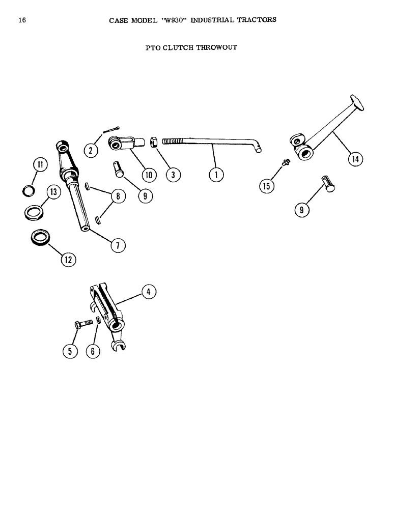 Схема запчастей Case IH W930 - (16) - PTO CLUTCH THROWOUT (06) - POWER TRAIN