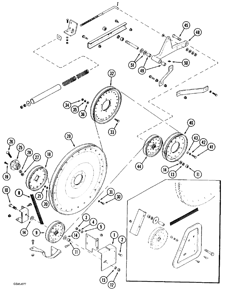 Схема запчастей Case IH 1682 - (9-100) - BEATER AND SHAKER BELT DRIVE (09) - CHASSIS ATTACHMENTS