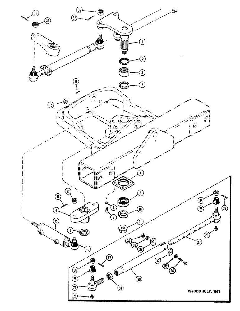 Схема запчастей Case IH 1570 - (096) - CENTER STEERING ARM (05) - STEERING