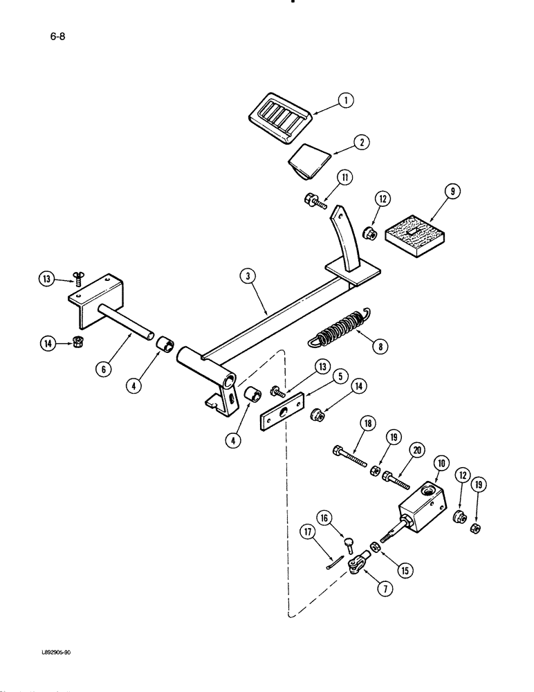 Схема запчастей Case IH 1670 - (6-08) - FOOT-N-INCH PEDAL (03) - POWER TRAIN