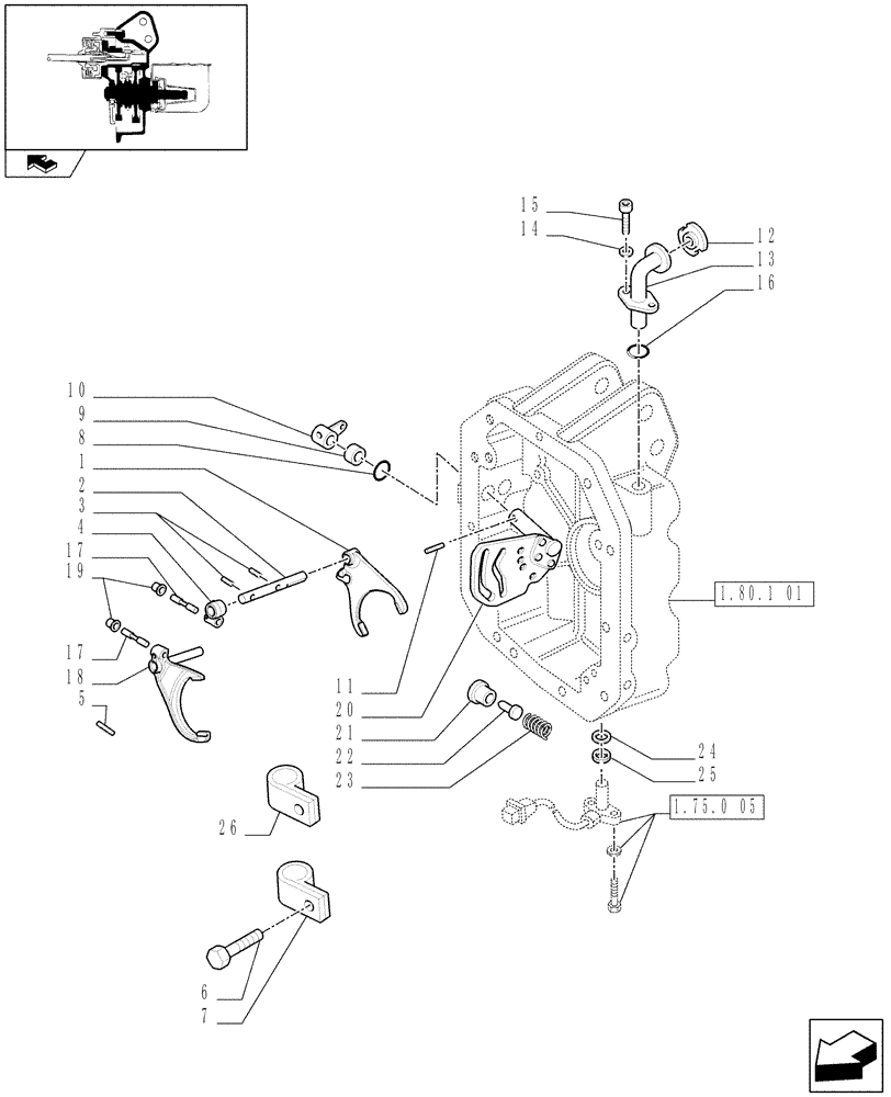 Схема запчастей Case IH PUMA 140 - (1.80.1[03]) - POWER TAKE-OFF 540/750/1000 RPM - OIL FILLER PIPE AND ENGAGEMENT (07) - HYDRAULIC SYSTEM