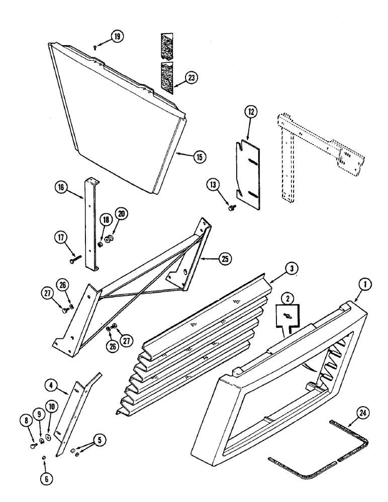 Схема запчастей Case IH 2290 - (9-502) - LOWER GRILLE AND SIDE PANELS (09) - CHASSIS/ATTACHMENTS