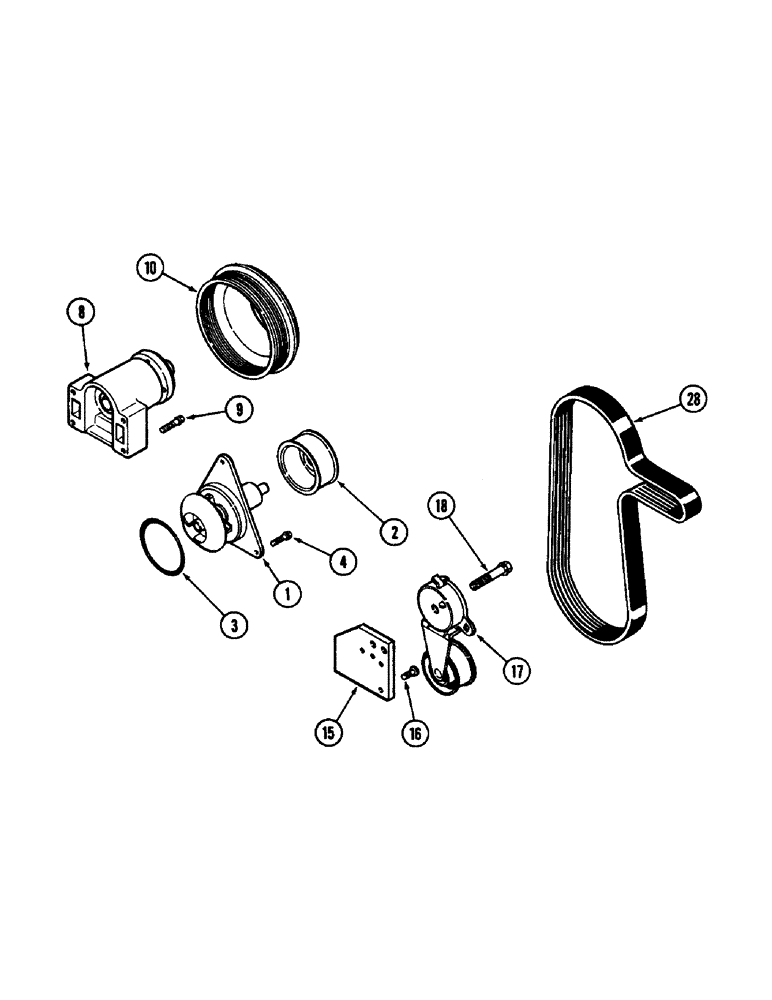 Схема запчастей Case IH 9110 - (04-02) - WATER PUMP AND FAN, 6T-830 ENGINE (04) - Drive Train