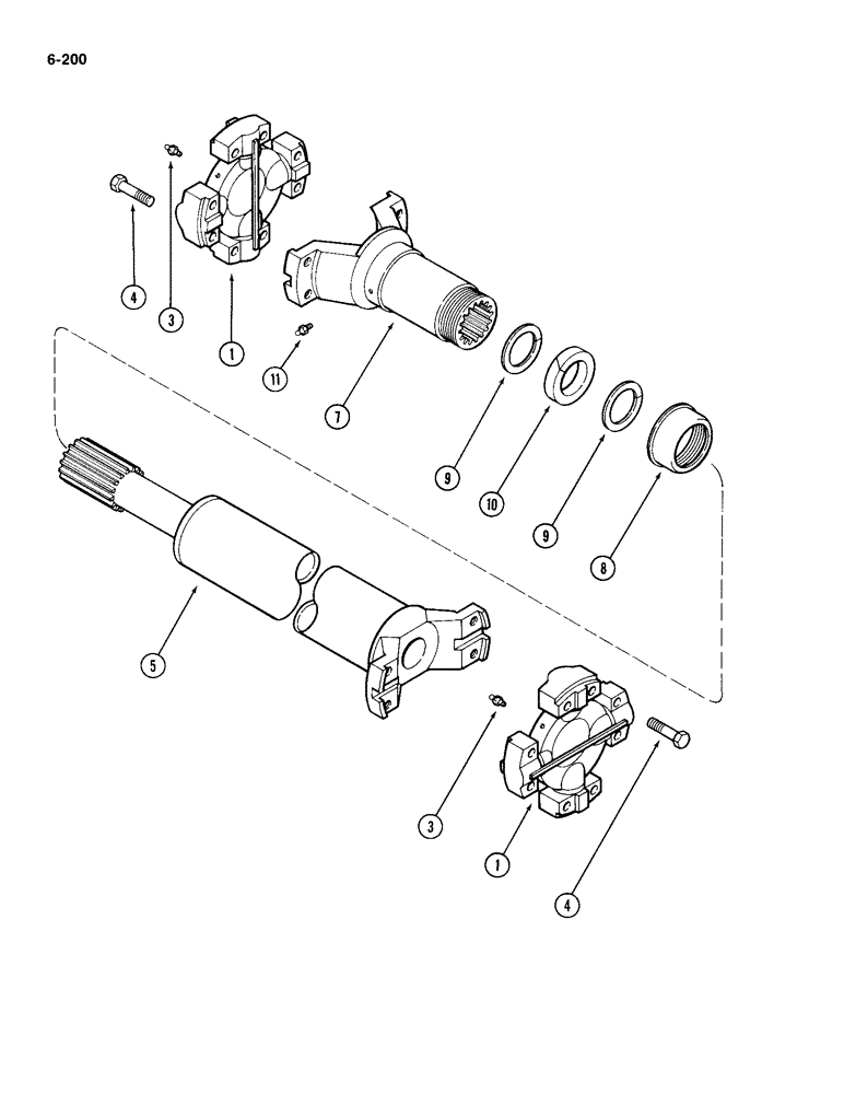 Схема запчастей Case IH 4994 - (6-200) - FRONT AXLE DRIVE LINE (06) - POWER TRAIN