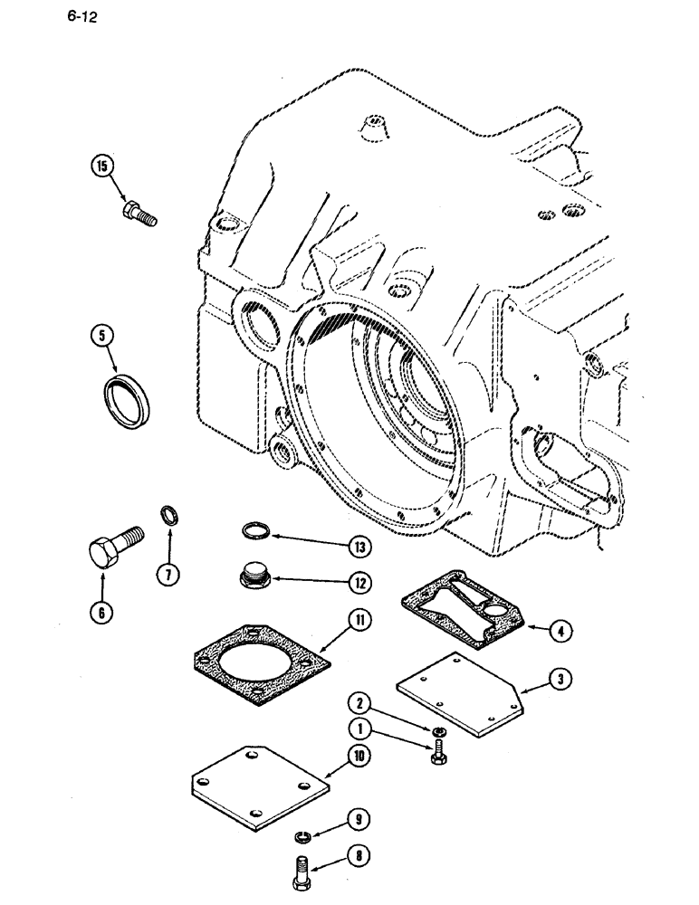 Схема запчастей Case IH 3394 - (6-12) - TRANSMISSION COVERS, WITHOUT HITCH (06) - POWER TRAIN