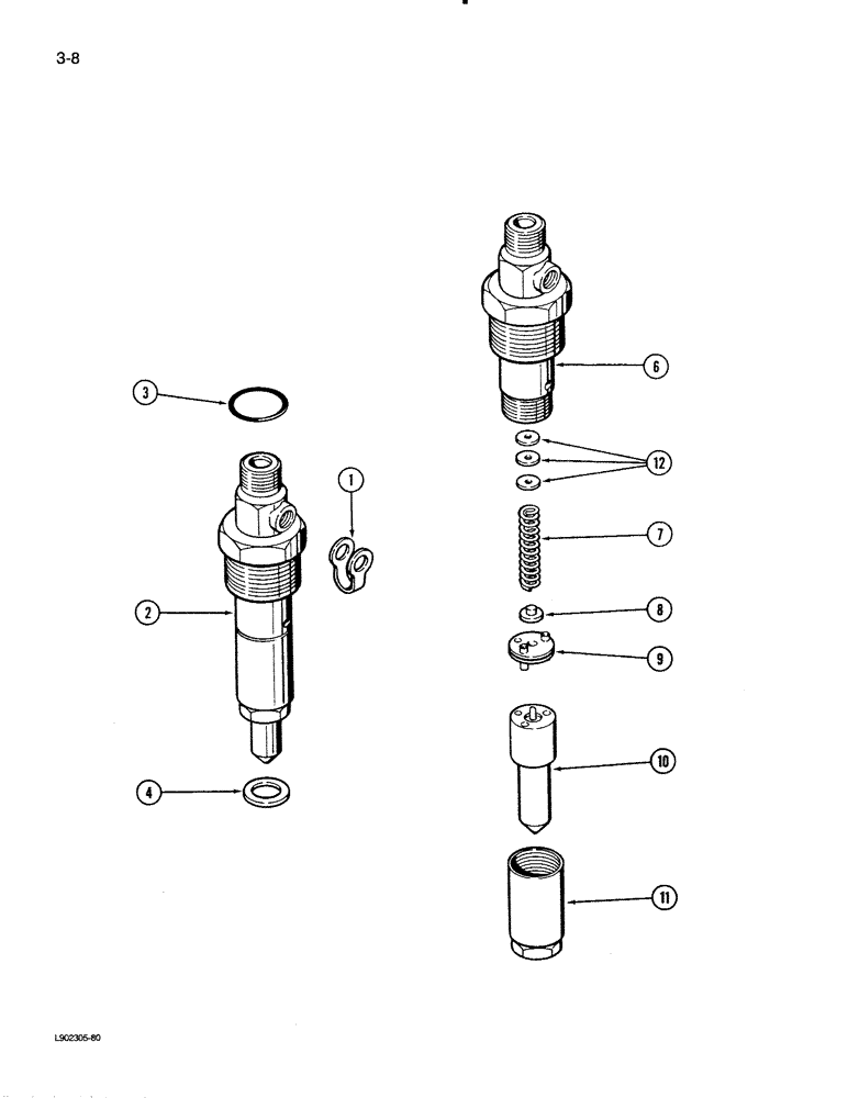 Схема запчастей Case IH 1620 - (3-08) - FUEL INJECTION NOZZLE, 6T-590 ENGINE (02) - FUEL SYSTEM