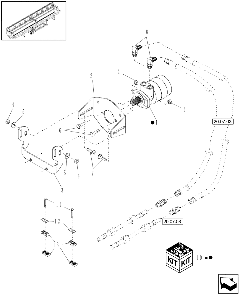 Схема запчастей Case IH DHX182 - (20.05.10) - REEL DRIVE & MOUNT, LH & RH (13) - REEL