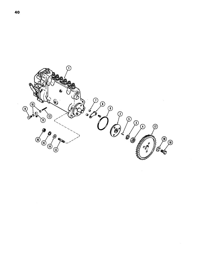 Схема запчастей Case IH 1170 - (040) - FUEL INJECTION PUMP, (451B) DIESEL ENGINE,W/O FILTER OR HAND PRIMER, USED TO PRIOR TO ENG SN 2323001 (03) - FUEL SYSTEM