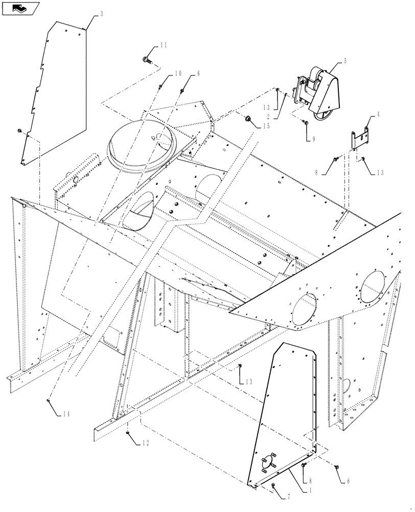 Схема запчастей Case IH 6130 - (80.150.17) - GRAIN TANK SUPPORTS (80) - CROP STORAGE/UNLOADING