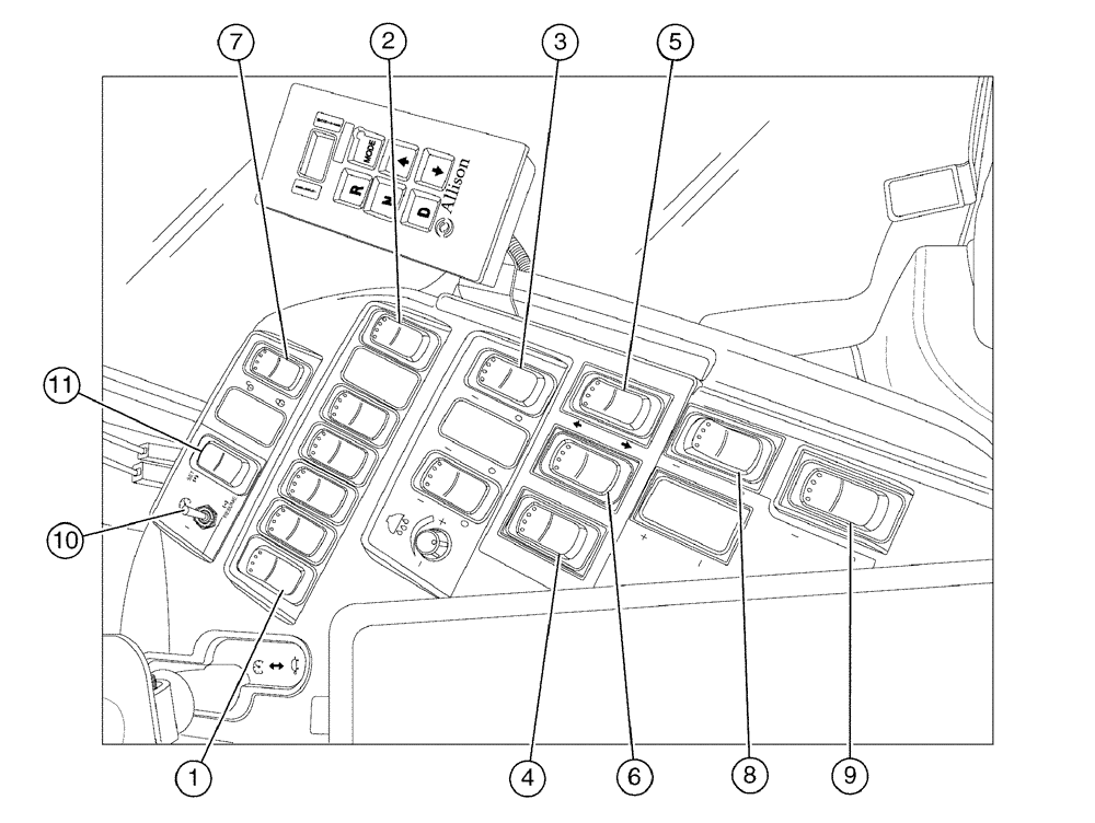 Схема запчастей Case IH 610 - (01-008) - ELECTRICAL SWITCHES (06) - ELECTRICAL