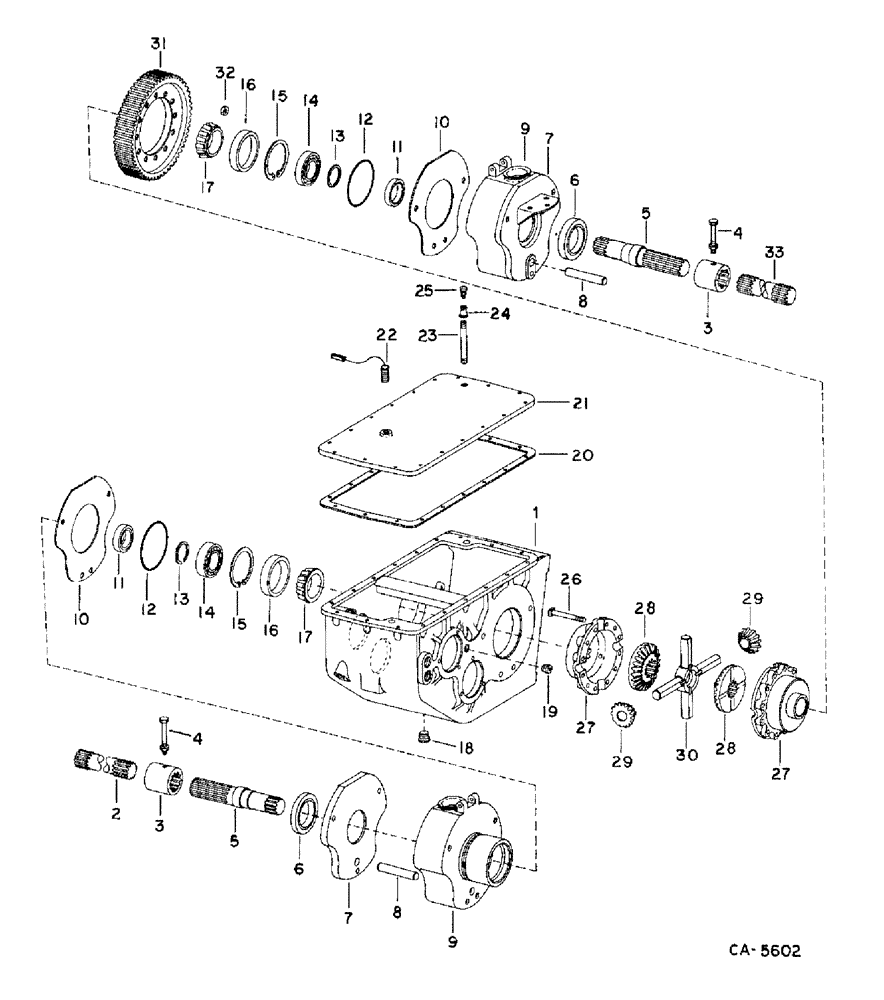 Схема запчастей Case IH 1470 - (07-01) - DRIVE TRAIN, TRANSMISSION, DIFFERENTIAL SHAFT AND GEARS Drive Train