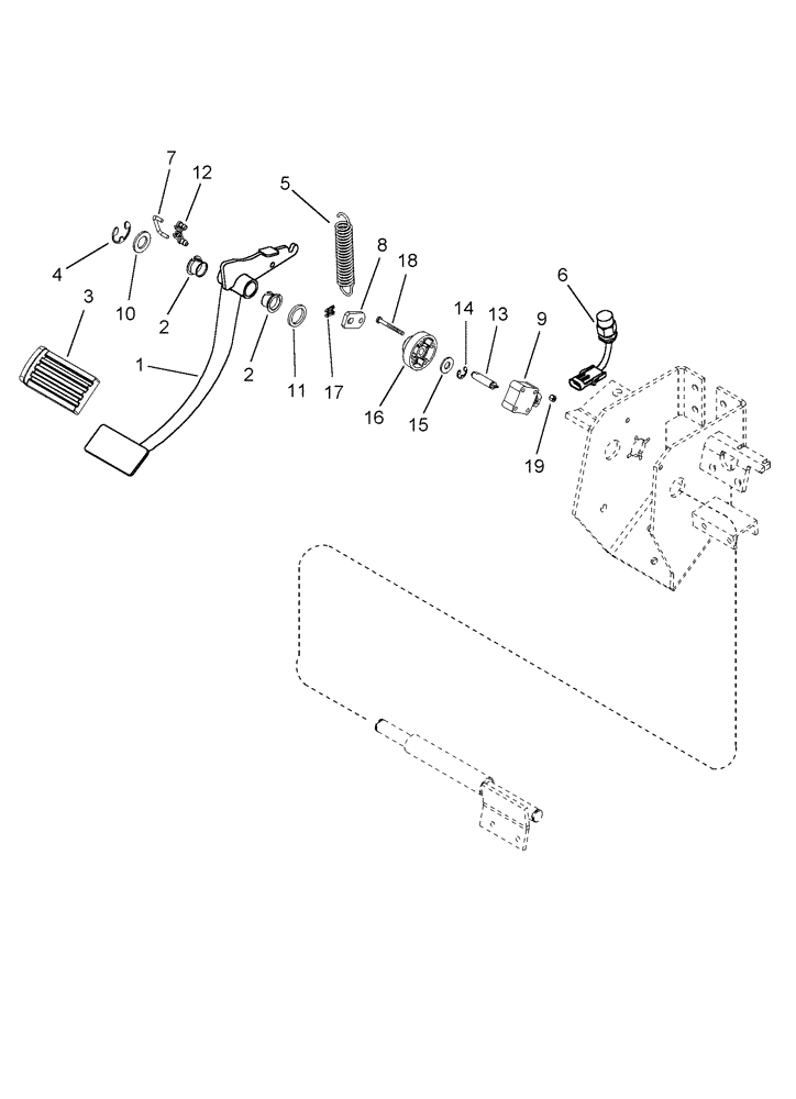 Схема запчастей Case IH MX230 - (06-35) - PEDAL - INCHING (06) - POWER TRAIN