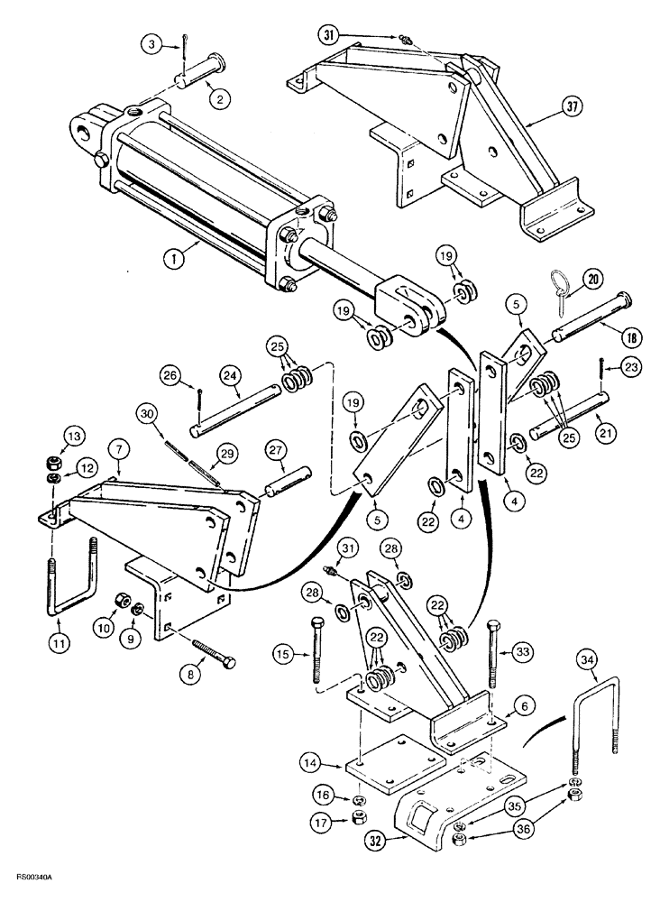 Схема запчастей Case IH 5700 - (9-108) - WING LIFT HINGES - REAR, LEVEL LIFT MODELS, FLAT FOLD, 23 FOOT THROUGH 27 FOOT WIDE (18) - MISCELLANEOUS