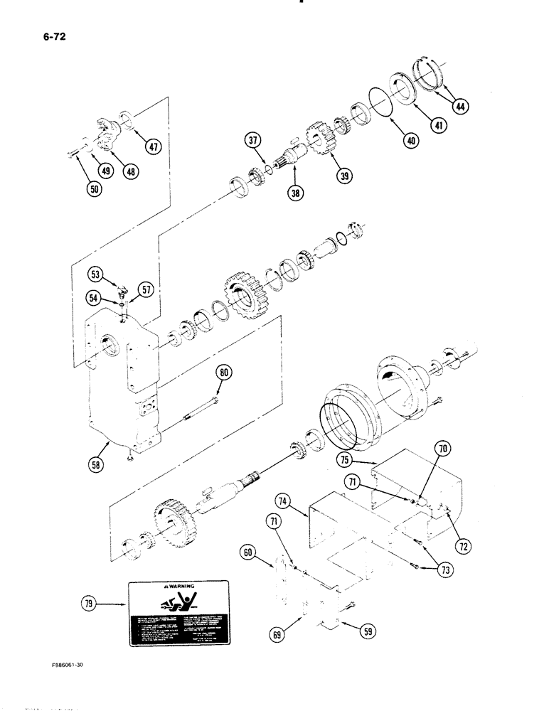 Схема запчастей Case IH STEIGER - (6-72) - PTO TRANSFER CASE ASSEMBLY (06) - POWER TRAIN