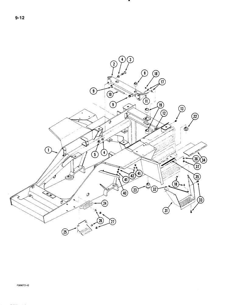 Схема запчастей Case IH STEIGER - (9-012) - FRONT FRAME (09) - CHASSIS/ATTACHMENTS