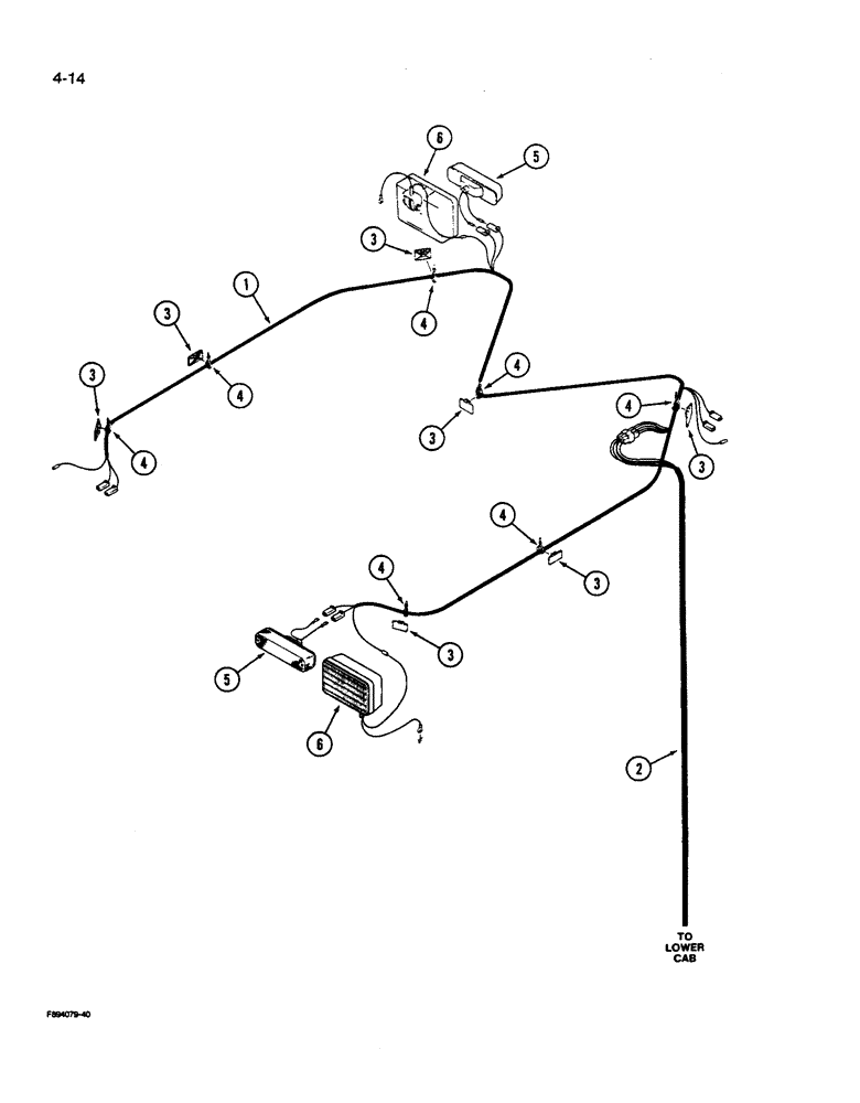 Схема запчастей Case IH 9270 - (4-014) - OVERHEAD ROPS HARNESS (04) - ELECTRICAL SYSTEMS