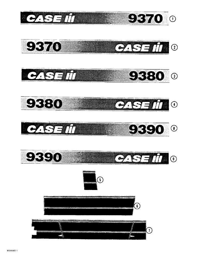 Схема запчастей Case IH 9370 - (9-118) - DECALS (09) - CHASSIS/ATTACHMENTS