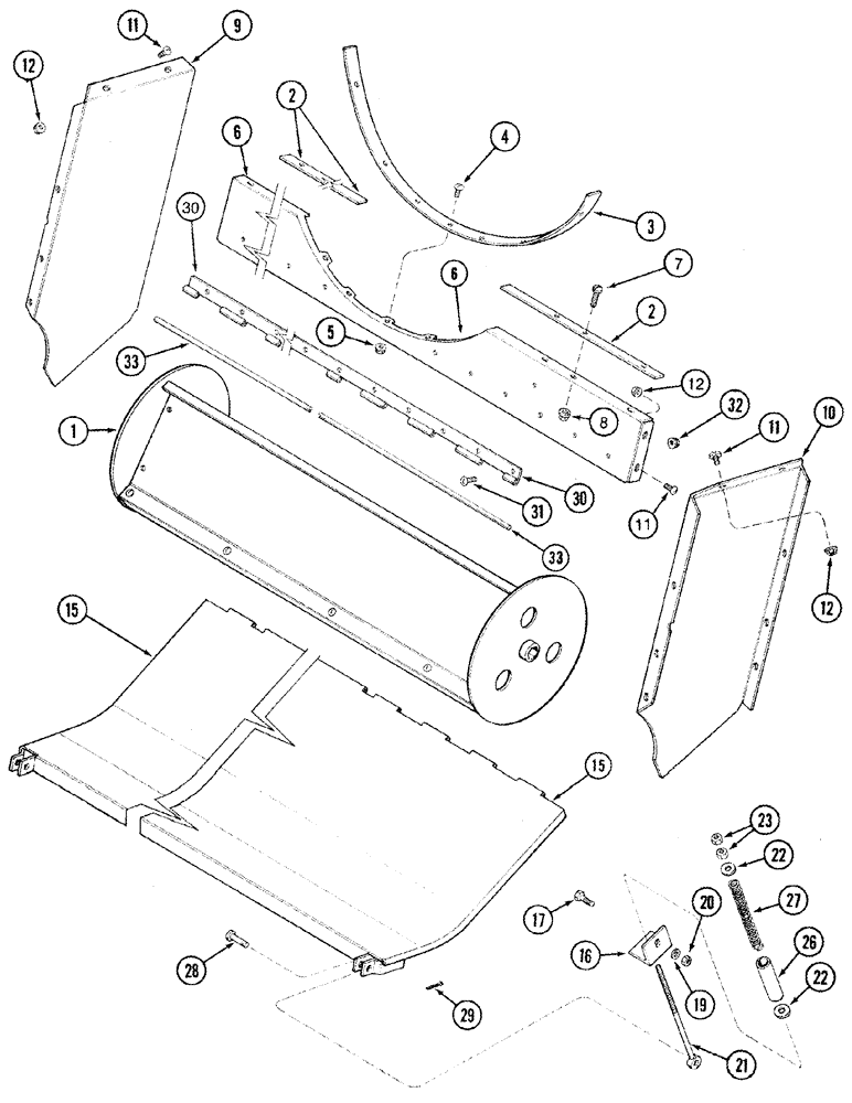 Схема запчастей Case IH 2366 - (09C-03) - BEATER PAN - DISCHARGE - RICE - SPRING LOADED (15) - BEATER & CLEANING FANS