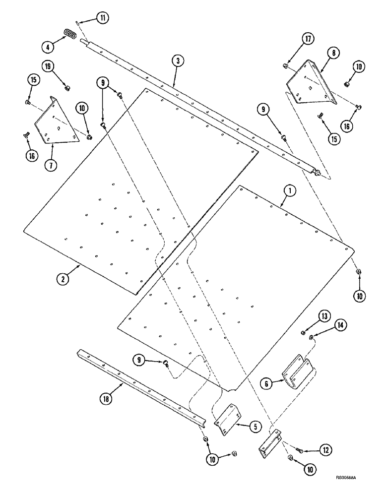 Схема запчастей Case IH 1680 - (5-24) - STEERING AXLE SHIELD, STATIONARY (04) - STEERING