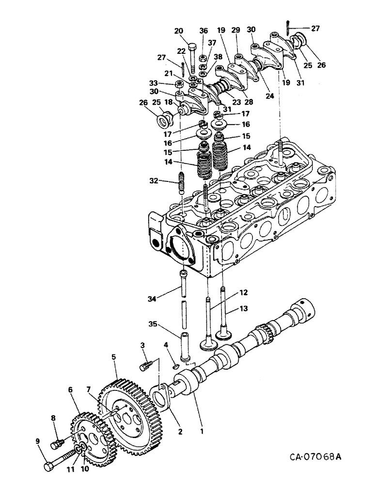 Схема запчастей Case IH 274 - (12-14) - POWER, DIESEL ENGINE, NISSAN, CAMSHAFT AND VALVES Power