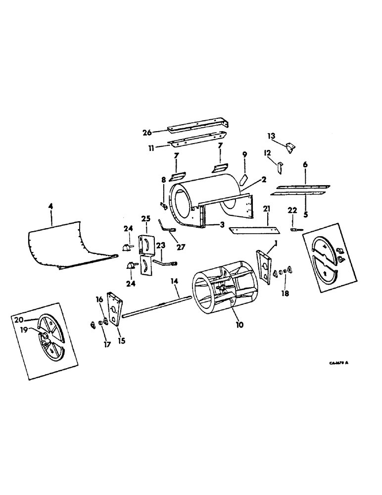 Схема запчастей Case IH 615 - (24-02) - CLEANING FAN, FAN AND FAN WIND DEFLECTOR (15) - CLEANING