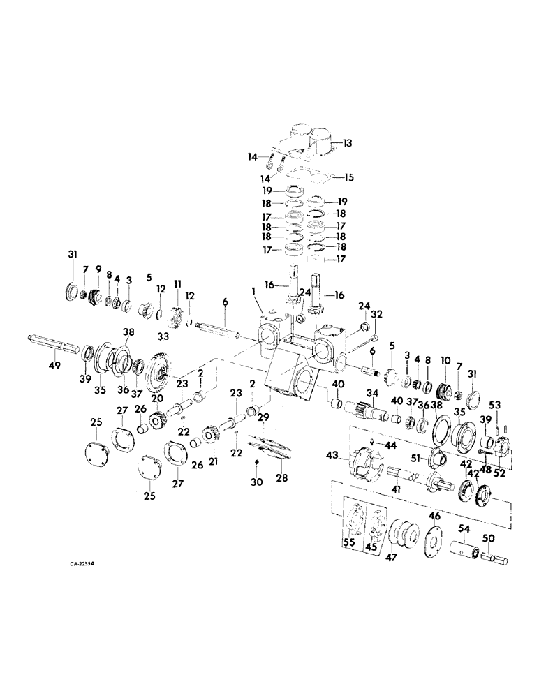 Схема запчастей Case IH 800 - SERIES - (A-21) - STALK ROLL AND GATHERER DRIVE GEAR CASE AND SLIP CLUTCH (58) - ATTACHMENTS/HEADERS