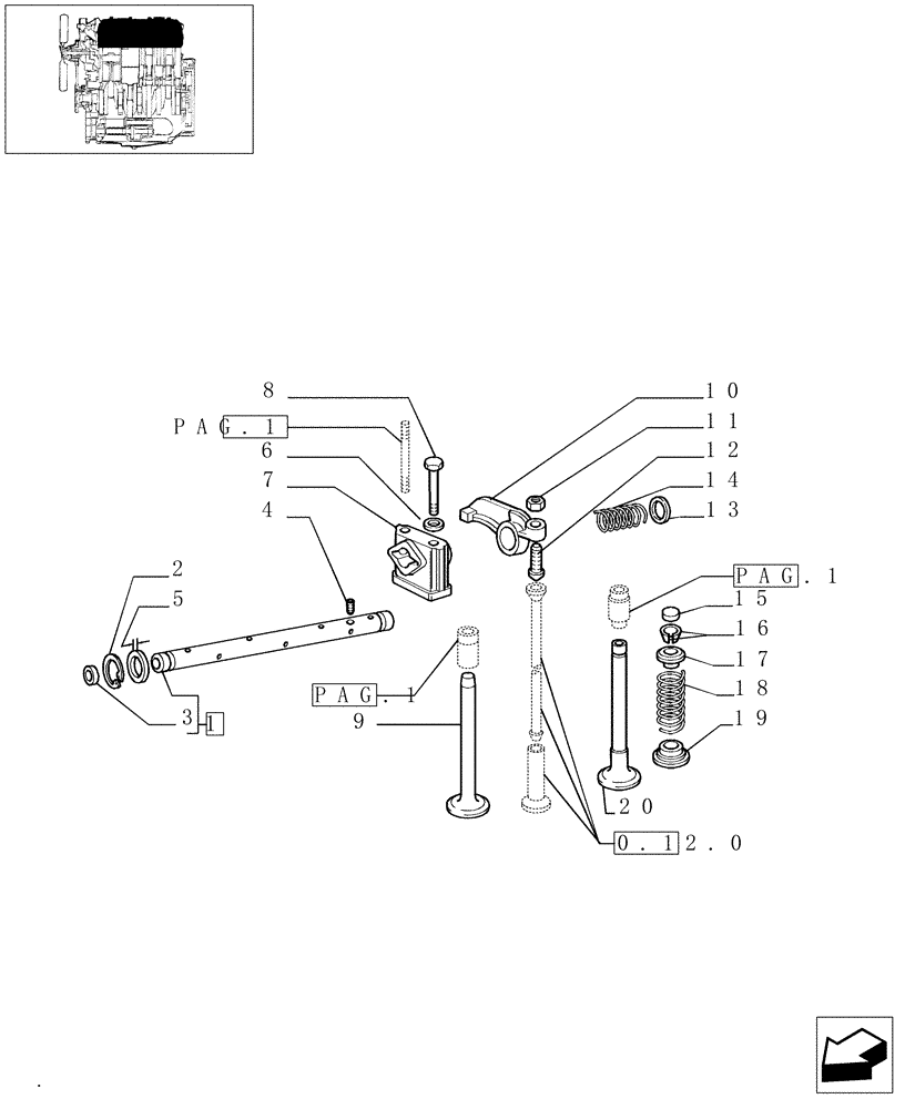 Схема запчастей Case IH JX85 - (0.06.0/05[02]) - VALVES (AFTER S/N 13287) (01) - ENGINE