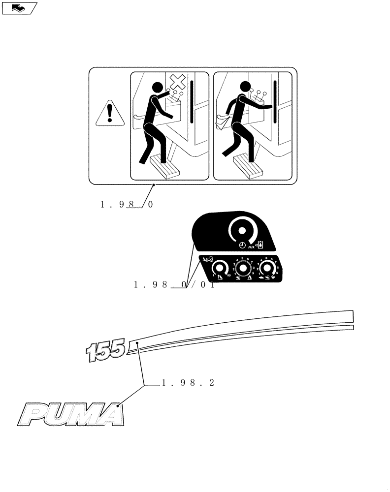 Схема запчастей Case IH PUMA 140 - (SEC. 13) - DECALS (00) - GENERAL